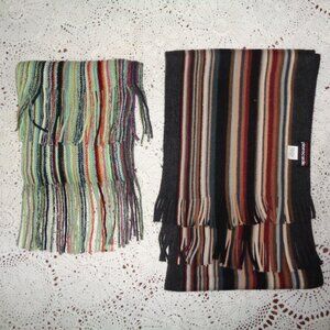 Vintage Pierre Cardin & Tickled Pink Scarf Colorful Stripes Unisex Stretchy